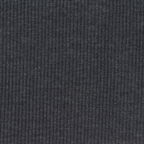 Polyester Viscose Stretch Rib Knit Fabric, 360 gsm, 155 cm — Grey