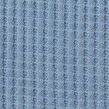 Cotton Polyester Waffle Knit Fabric, 235 gsm, 170 cm — Blue — texture