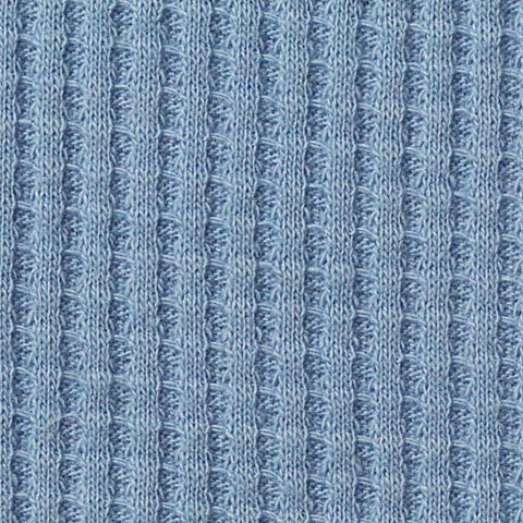 Cotton Polyester Waffle Knit Fabric, 235 gsm, 170 cm — Blue
