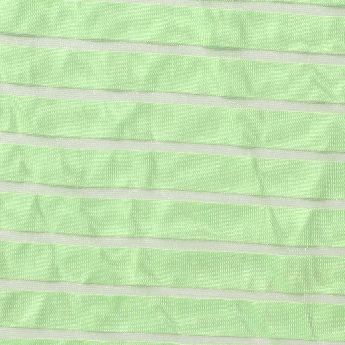 Light Green Horizontal-Stripe Milk Silk Knit, Polyester