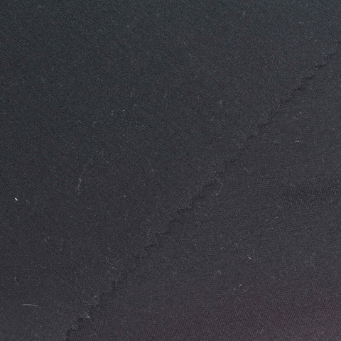 Viscose Nylon Stretch Ponte Knit Fabric, 320 gsm, 155 cm — Black, ref EF-278192