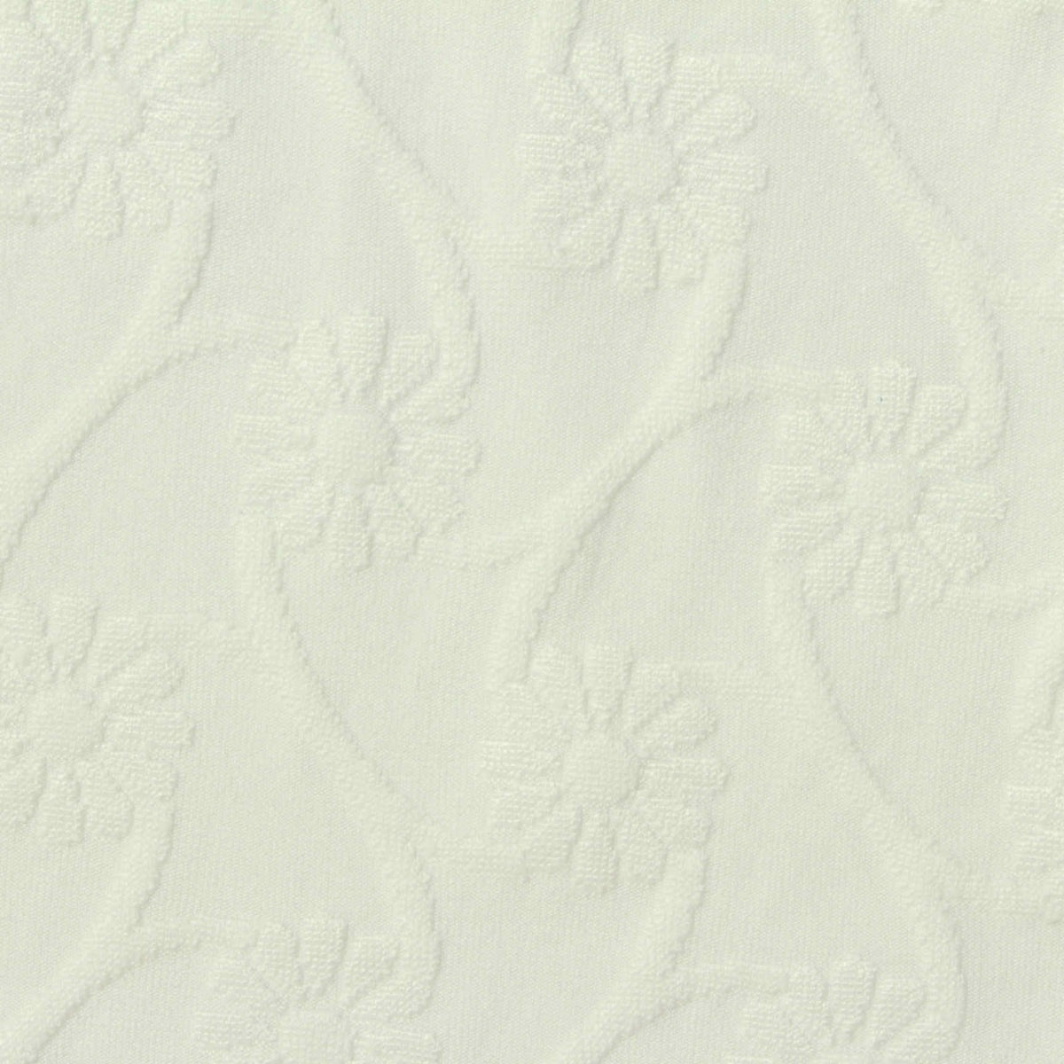 Cream Tone-on-Tone Floral Pointelle Knit, Polyester, 299 gsm