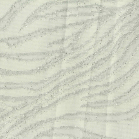 Silver Wavy-Animal Print Jersey Knit, Poly-Metallic