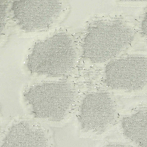 Jacquard Polyester Metallic Stretch Jersey Knit Fabric, 185 gsm, 157 cm — White