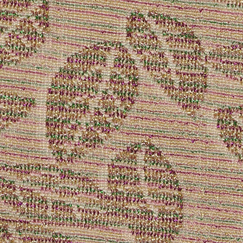 Green Leaves Interlock Knit, Poly-Metallic