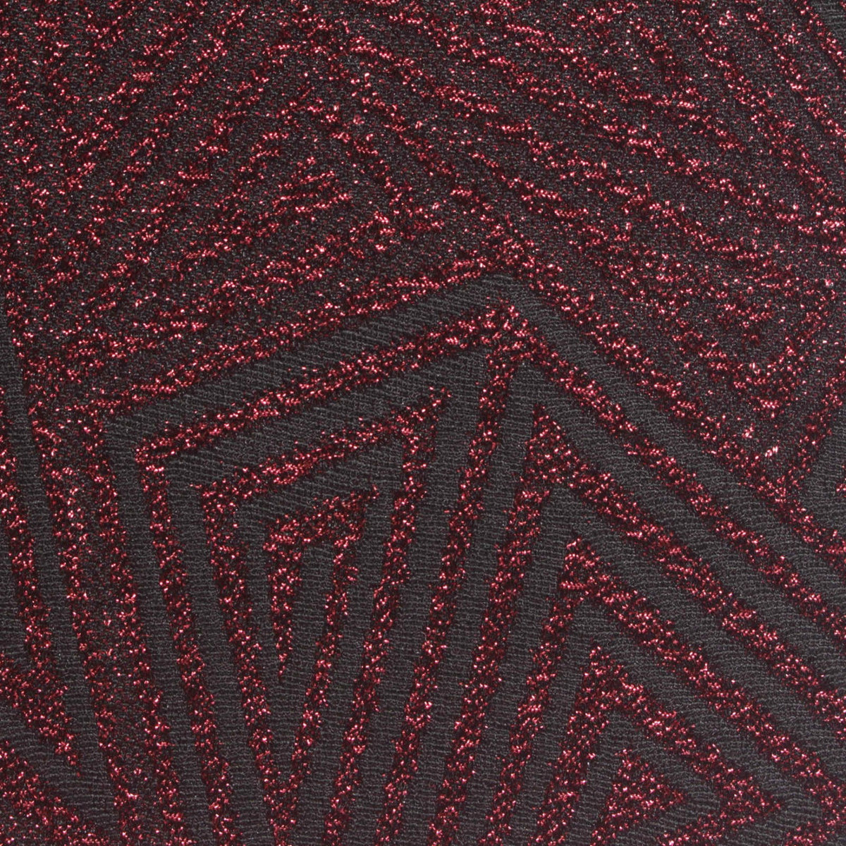 Red Glitter Interlock Knit, Poly-Metallic