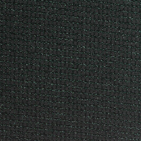 Plaid Polyester Metallic Stretch Interlock Knit Fabric, 166 gsm, 157 cm — Black