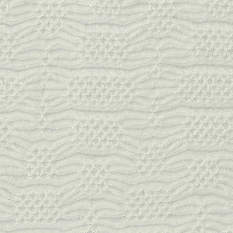 White Wavy-Line Jersey Knit, Polyester