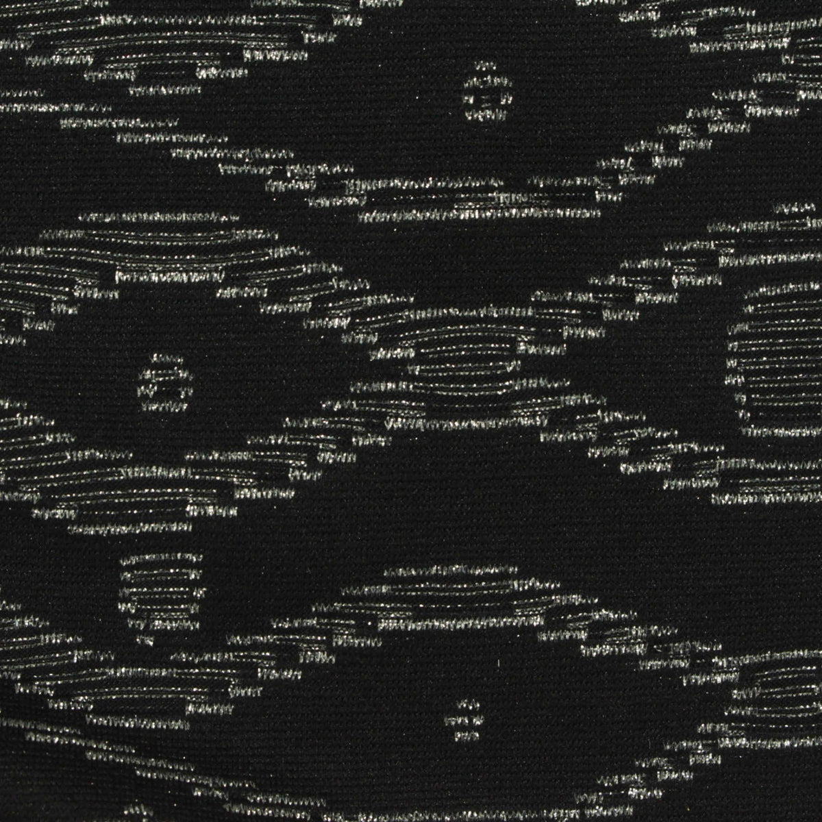 Black Geometric Pointelle Knit, Polyester, 175 gsm