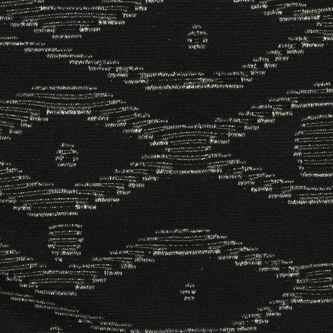 Black Geometric Pointelle Knit, Polyester, 175 gsm