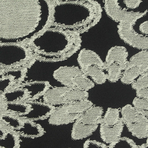Jacquard Viscose Polyester Stretch Jersey Knit Fabric, 158 gsm, 175 cm — Black