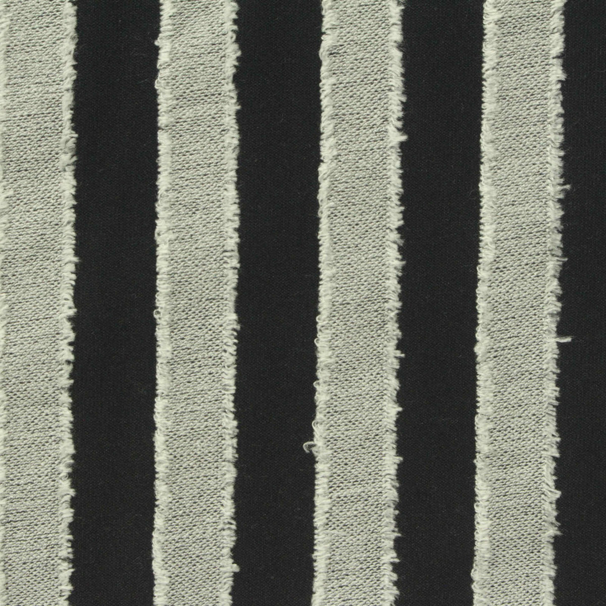 Black Vertical-Stripe Jersey Knit, Viscose-Poly