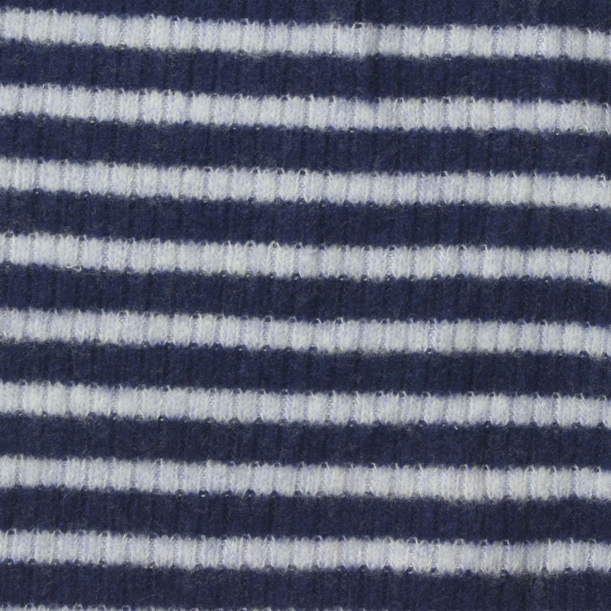 Navy Horizontal-Stripe Rib Knit, 265 gsm