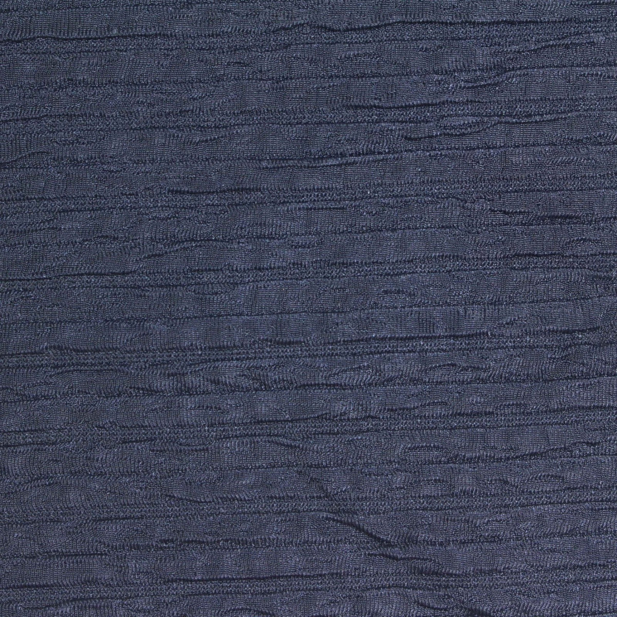 Striped Brushed Polyester Stretch Crepe Fabric, 310 gsm, 148 cm — Navy