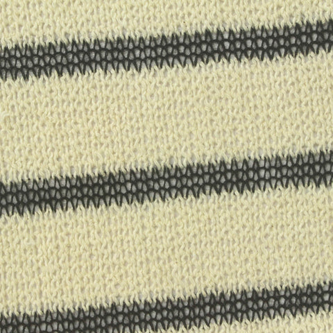 Dark Grey Horizontal-Stripe Chunky Knit, Cotton-Poly, 253 gsm
