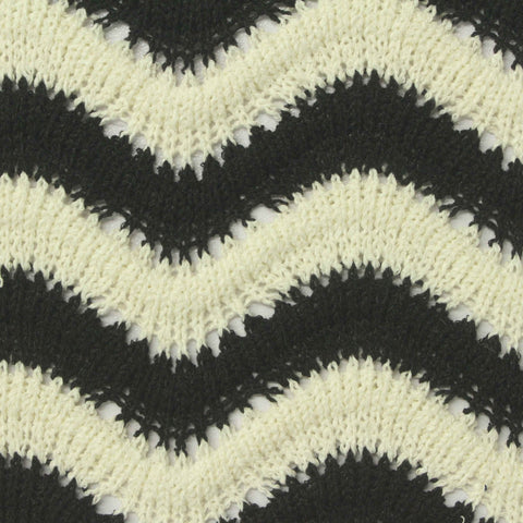 Black Chevron Chunky Knit, Polyester, 489 gsm