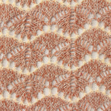 Marled Orange Openwork-Leaf Chunky Knit, Polyester