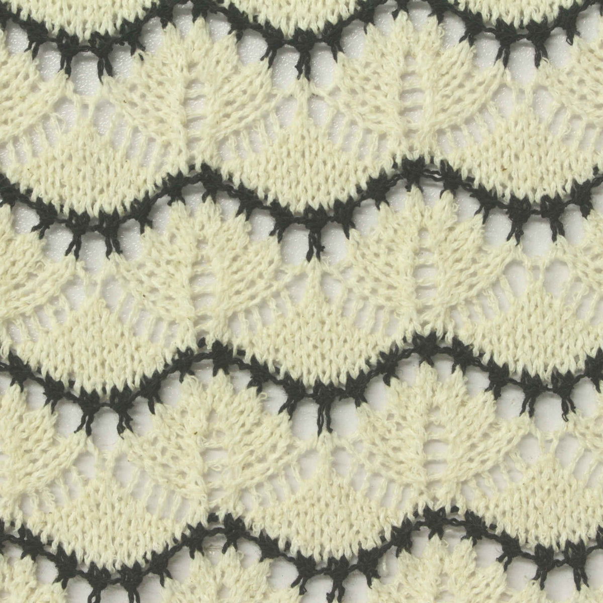 Cream Wave Chunky Knit, Poly-Cotton
