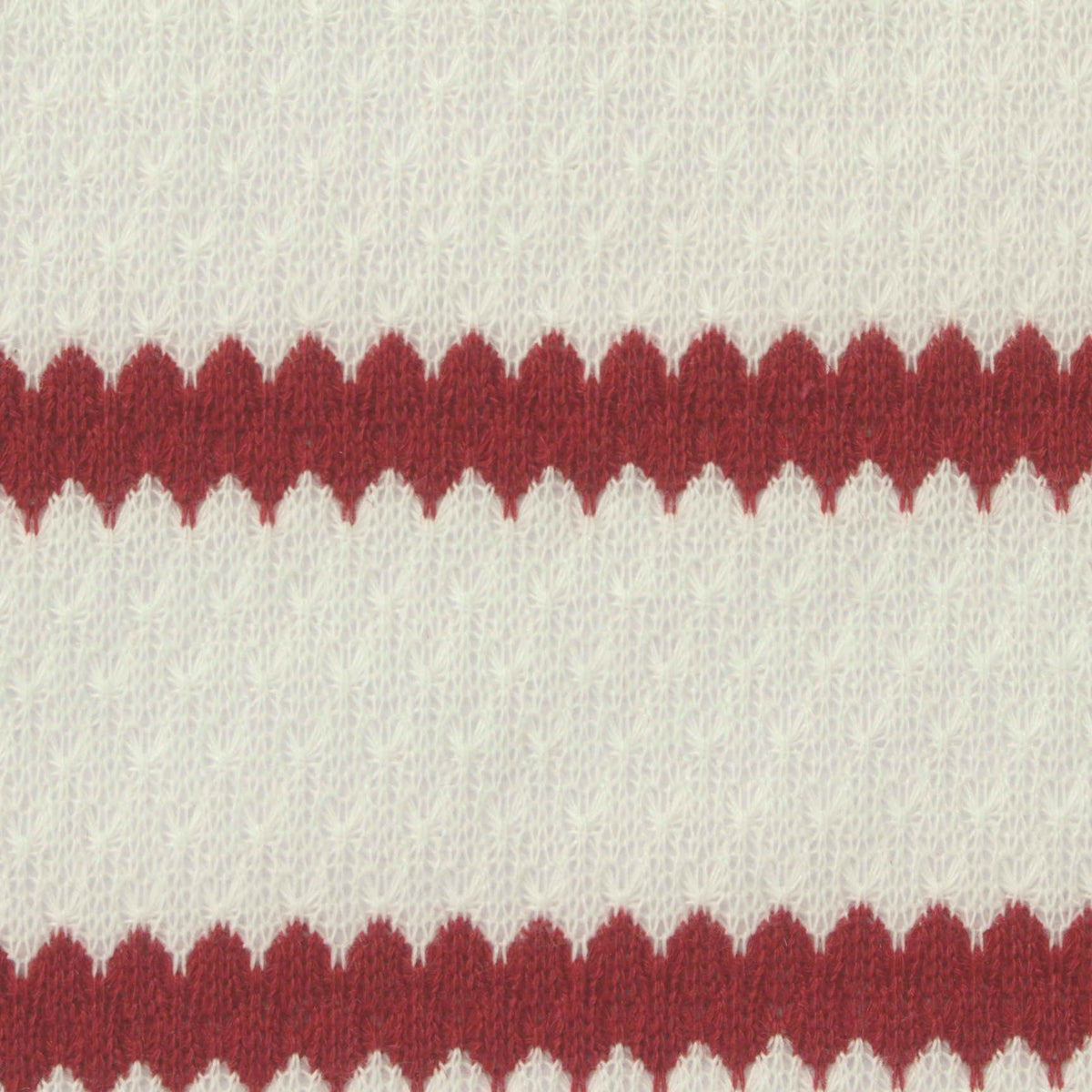 Red Horizontal-Stripe Jersey Knit, Polyester, 206 gsm