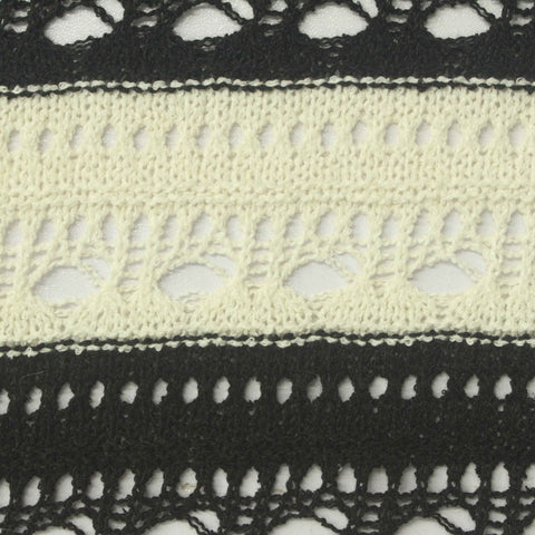 Black Bands Chunky Knit, Polyester, 298 gsm