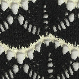 Black Wavy-Line Chunky Knit, Polyester — texture
