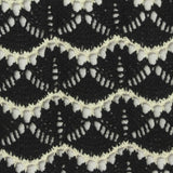 Black Wavy-Line Chunky Knit, Polyester