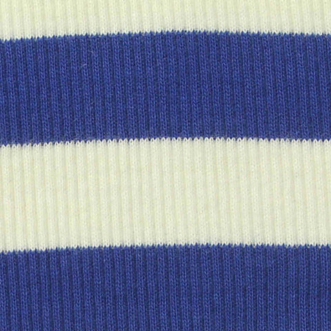 Blue Horizontal-Stripe Rib Knit, Cotton