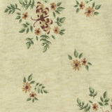 Brown Floral French Terry, Cotton-Poly