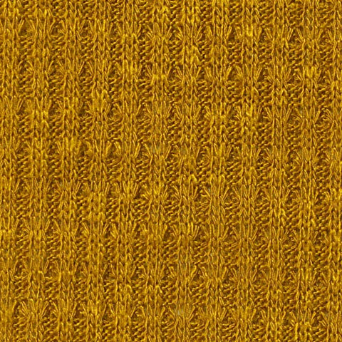 Yellow Textured Waffle Knit, Poly-Viscose