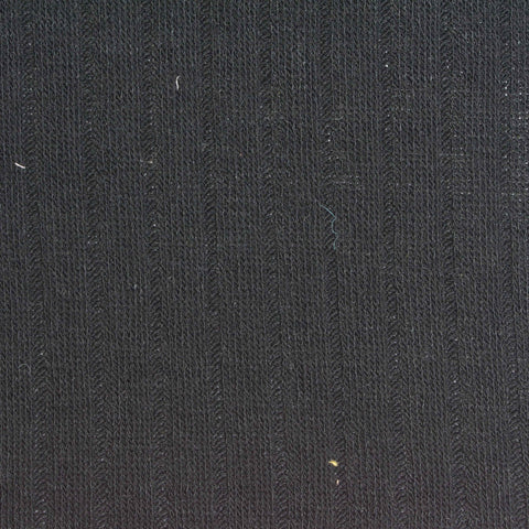 Polyester Viscose Stretch Rib Knit Fabric, 217 gsm, 165 cm — Black