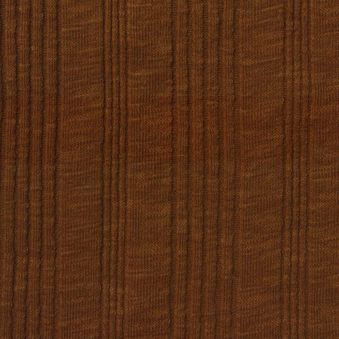 Slub Cotton Modal Stretch Rib Knit Fabric, 212 gsm, 150 cm — Brown