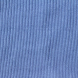 Brushed Polyester Viscose Stretch Rib Knit Fabric, 190 gsm, 165 cm — Blue