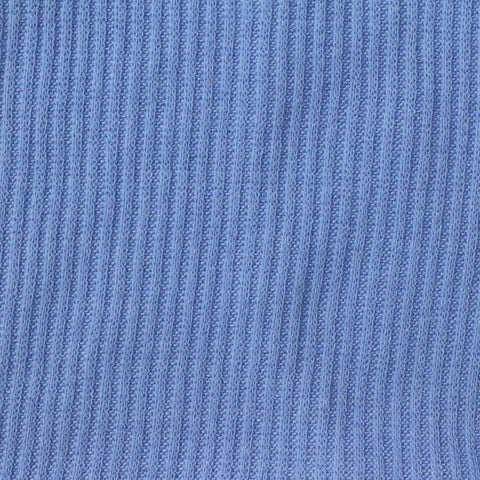 Brushed Polyester Viscose Stretch Rib Knit Fabric, 190 gsm, 165 cm — Blue
