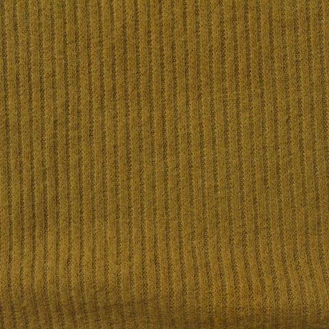 Brushed Polyester Viscose Stretch Rib Knit Fabric, 200 gsm, 165 cm — Khaki