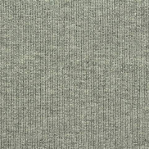Heathered Grey Marl Rib Knit, Poly-Viscose, 255 gsm, 150 cm