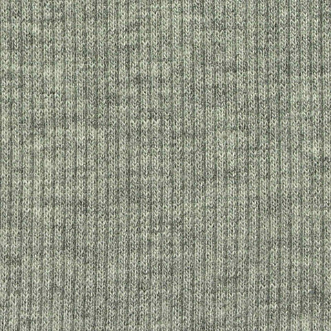 Heathered Grey Marl Rib Knit, Poly-Viscose, 255 gsm, 150 cm