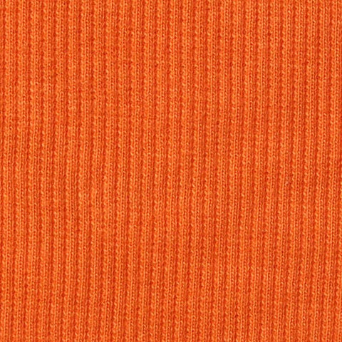 Cotton Stretch Rib Knit Fabric, 325 gsm, 136 cm — Orange