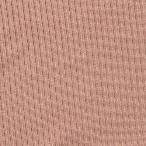 Polyester Viscose Stretch Rib Knit Fabric, 224 gsm, 145 cm — Pink