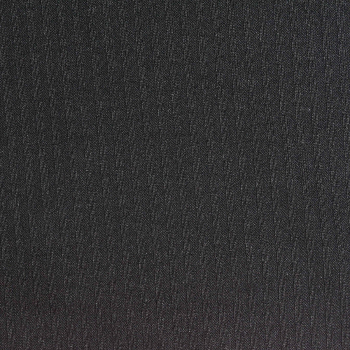Polyester Viscose Stretch Rib Knit Fabric, 215 gsm, 155 cm — Black