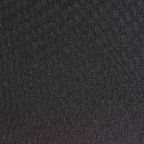 Polyester Viscose Stretch Rib Knit Fabric, 215 gsm, 155 cm — Black
