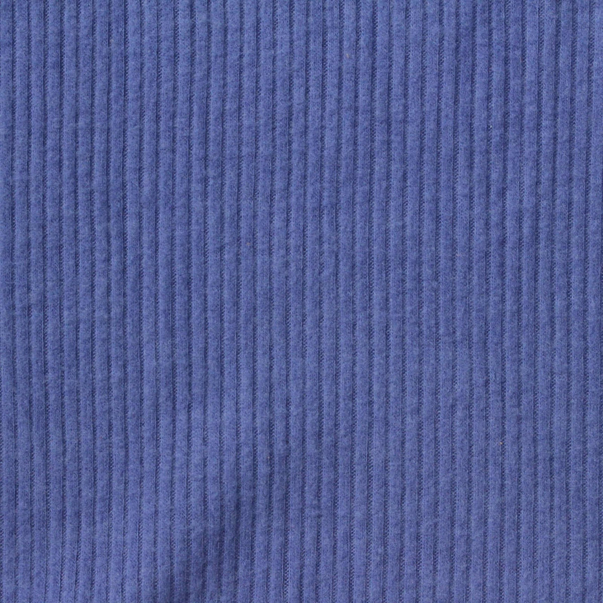 Brushed Polyester Viscose Stretch Rib Knit Fabric, 197 gsm, 135 cm — Blue