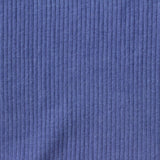 Brushed Polyester Viscose Stretch Rib Knit Fabric, 197 gsm, 135 cm — Blue
