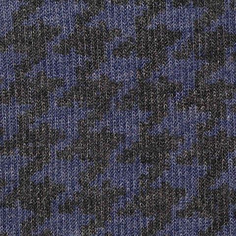 Dark Grey Houndstooth Rib Knit, Poly-Viscose