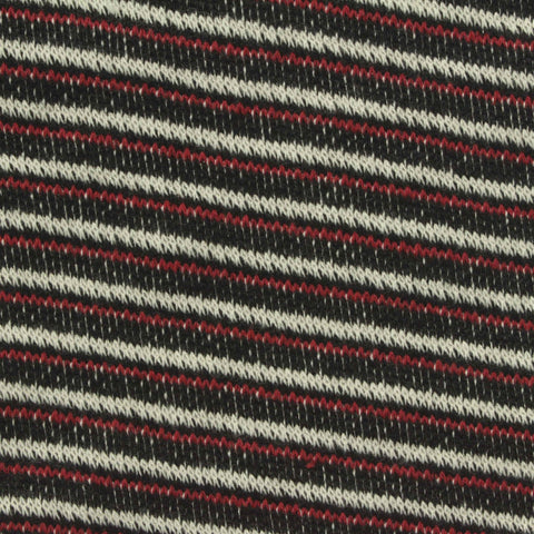 Black Horizontal-Stripe Chunky Knit, Poly-Cotton, 360 gsm