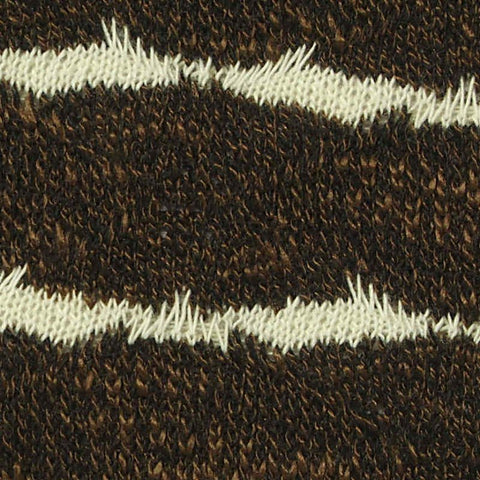 Brown Horizontal-Stripe Chunky Knit, Polyester, 265 gsm