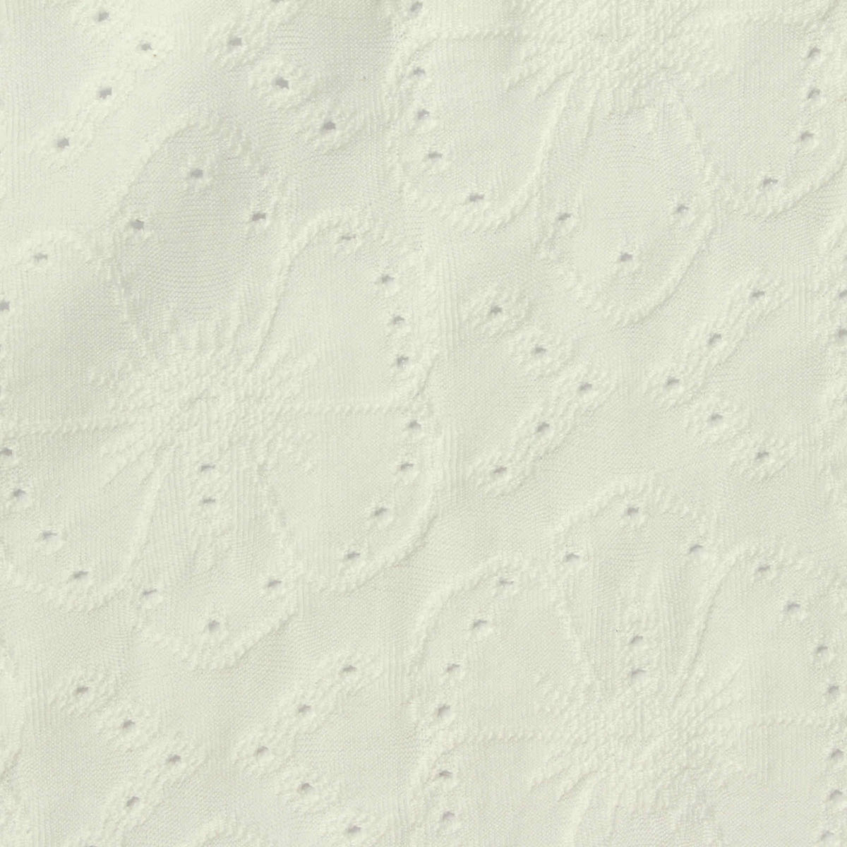 White Tone-on-Tone Floral Jacquard, Polyester, 200 gsm
