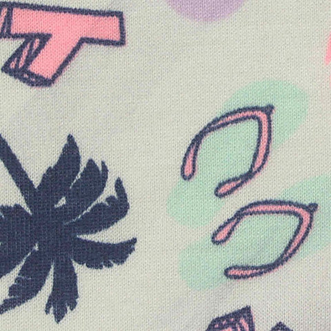Cream Palm Jersey Knit, Polyester