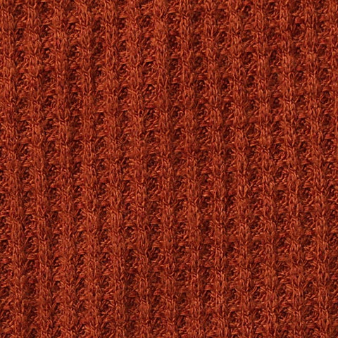 Polyester Viscose Stretch Waffle Knit Fabric, 272 gsm, 170 cm — Red
