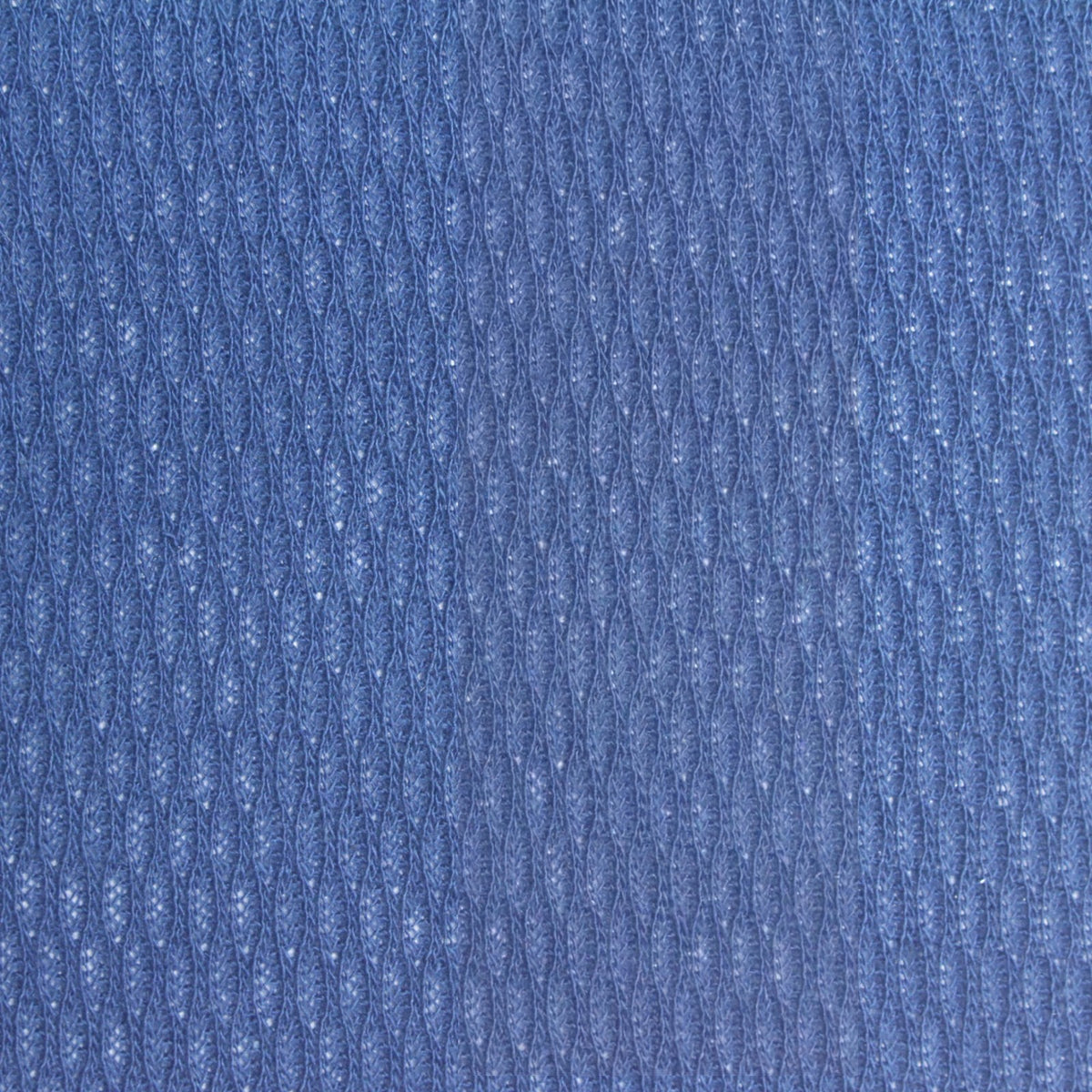 Blue Tone-on-Tone Leaf Birdseye Knit, Cotton-Poly