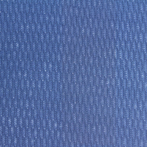 Blue Tone-on-Tone Leaf Birdseye Knit, Cotton-Poly